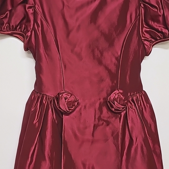 Vintage Jessica McClintock red taffeta dress. Girls size 5 - Picture 5 of 9